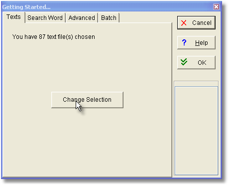choosing BNC text in Concord